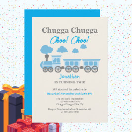 ボーイズ・ブルートレイン2nd誕生日パーティー 招待状