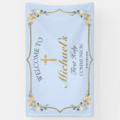 ボーイズ・ブルーフローラ第1聖餐式へようこそ 横断幕 (縦)