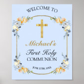 ボーイズ・ブルーフローラ第1聖餐式ウェルカムサイン ポスター (正面)