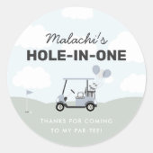 ボーイズ・ブルーホールインワンゴルフ第1誕生日のお願い ラウンドシール (正面)