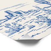 ボーイズ・ブルーレッド・ロデオ3歳の誕生日ウェルカムサイン ポスター (コーナー)