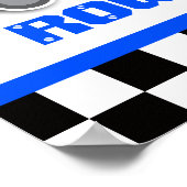 ボーイズ・ブルーレーシングカーパーソナライズされたポスター ポスター (角)