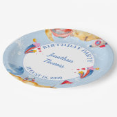 ボーイズ・ブルー宇宙飛行士バースデーパーティー ペーパープレート (アングル)