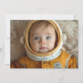 ボーイズ・ブルー宇宙飛行士初の旅のまわりに日誕生日 招待状 (裏面)