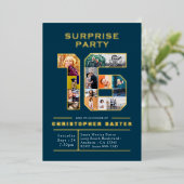 ボーイズ・ブルー16誕生日写真 箔招待状 (立ち正面)