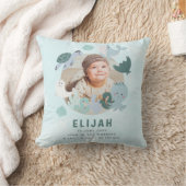 ボーイズ・ブルー・アンダーザシー誕生統計カスタム写真 クッション (ブランケット)