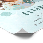 ボーイズ・ブルー・アンダーザシー誕生統計フォト子供部屋 ポスター (角)