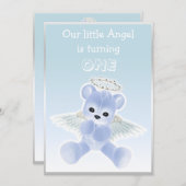 『ボーイズ·ブルー·エンジェル·テディ·ベア·ファースト·バースデー·パーティー』 招待状 (正面/裏面)