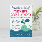 ボーイズ·ホエール·バースデー·パーティーの招待 招待状 (スタンド正面)