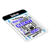 ボーイズ・ホッケーの用語パーソナライズされたブルー マグネット (右側)