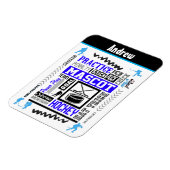 ボーイズ・ホッケーの用語パーソナライズされたブルー マグネット (左側)