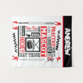 ボーイズ・ホッケーの用語パーソナライズされた タペストリー (正面(横))