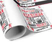 ボーイズ・ホッケーの用語パーソナライズされた ラッピングペーパー (ロールコーナー)