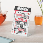 ボーイズ・ホッケーの用語パーソナライズされた 台座サイン (インサイチュ)