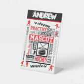 ボーイズ・ホッケーの用語パーソナライズされた 台座サイン (正面)