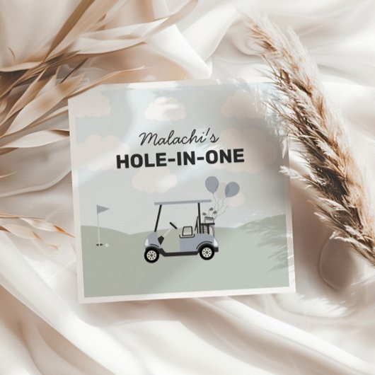 ボーイズ・ホールインワンゴルフ第1回バースデーウェルカムサイン スタンダードカクテルナプキン