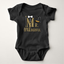 ボーイズ ミスター ワンダフル 1歳の誕生日Tシャツ