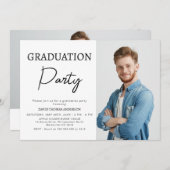 ボーイズ・ミニマル書道卒業招待状 招待状 (正面/裏面)