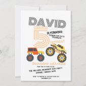 ボーイズ・モンスターカートラック5thバースデーパーティー 招待状 (正面)