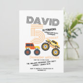 ボーイズ・モンスターカートラック5thバースデーパーティー 招待状 (スタンド正面)