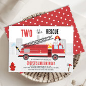 ボーイズ・レッド2ザレスキュー消防士誕生日 招待状