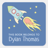 ボーイズ・ロケット船「この本は属する」と名前 スクエアシール (正面)