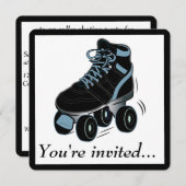 ボーイズ·ローラー·スケートで滑る·バースデー·パーティーの招待 招待状 (正面/裏面)