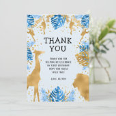 ボーイズ・ワイルドワン1stバースデーブルーサファリありがとう 招待状 (スタンド正面)