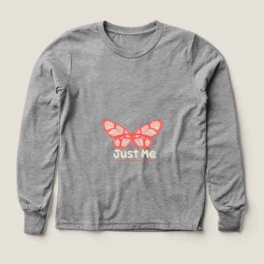 ボーイズBella+キャンバストリブレンド長袖シャツ (デザイン正面)