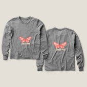 ボーイズBella+キャンバストリブレンド長袖シャツ (デザイン 正面＆背面)