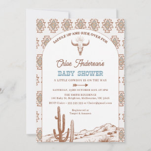 ボーイズBoho Arch Rodeo Western Baby Shower 招待状