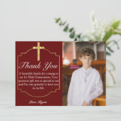 ボーイズBurgundy金ゴールドクロス1stコミュニオンサンキュー サンキューカード (スタンド正面)