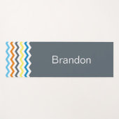 ボーイズChevronグレーブルーオレンジパターパーソナライズされたン ヨガマット (正面(横))