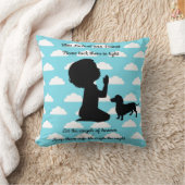 ボーイズDachshundピローブルークラウドシルエットドキシー クッション (ブランケット)