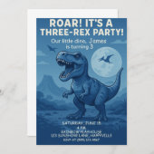 ボーイズDino-mite 3番目の誕生日 – 3レックスパーティー 招待状 (正面/裏面)