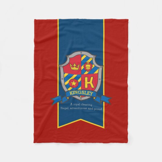 ボーイズKingsleyまたはKの名前と意味の毛布 フリースブランケット (正面)