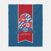 ボーイズOllie文字O名は青い毛布を意味する フリースブランケット (正面)