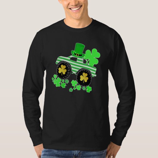 ボーイズSt patricks dayモンスタートラックLeprechaun Sham Tシャツ (正面)