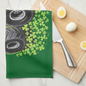 ボーイズSt patricks day幼児ラッキーモンスタートラック キッチンタオル (四つ折り)