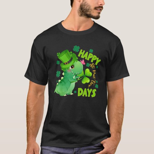 ボーイズSt patricks day恐竜ディノサウルスアイリッシュシュ Tシャツ (正面)