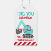 ボーイズValentine I Dig Youメッセージカード ギフトタグ (裏面)