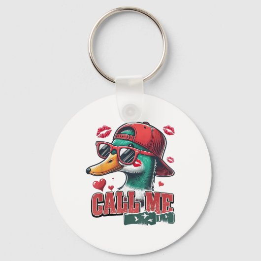ボーイズValentines Call Me Duck狩りKid クール Cute キーホルダー (正面)
