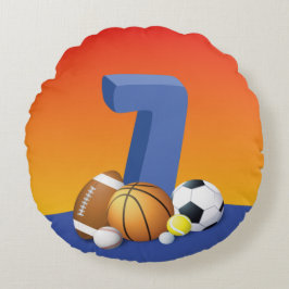 ボーイセブン誕生日スポーツボール ラウンドクッション