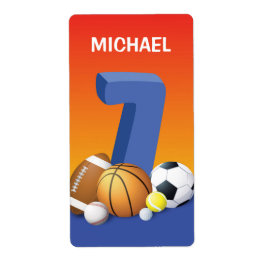 ボーイセブン誕生日スポーツボール ラベル