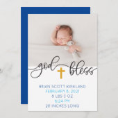 ボーイソリシティブクロスブルー誕生 案内状 (正面/裏面)