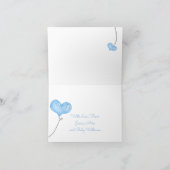 ボーイゾウの雲の上にブルーバルーンベビーシャワー サンキューカード (内部)