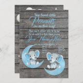 ボーイゾーンズベビーシャワー招待状素朴モー 招待状 (正面/裏面)