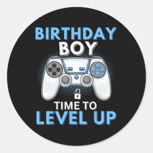 ボーイタイムレベルアップビデオゲーム誕生日ゲーマー8 ラウンドシール