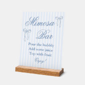 ボーイターブブルーブライダルシャワーミモザバー アクリルサイン (傾斜)