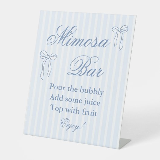 ボーイターブブルーブライダルシャワーミモザバー 台座サイン (正面)